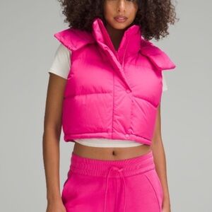 Lululemon Wunder Puff super-cropped vest in sonic pink